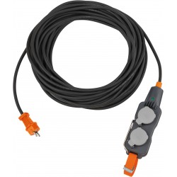 ProfessionalLINE Cordon prolongateur avec Powerblock 4 prises IP54 15m noir H07RN-F 3G2,5