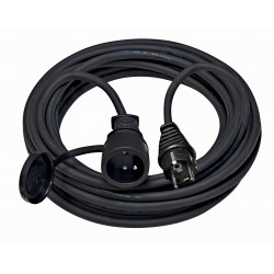 Cordon prolongateur pour chantier IP44 10m noir H07RN-F 3G2,5