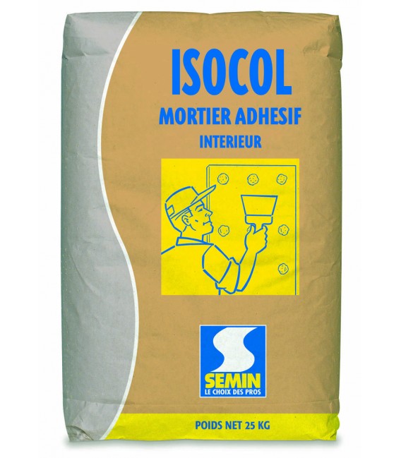 ISOCOL MORTIER ADHÉSIF POUR PLAQUES DE PLÂTRE 25KG