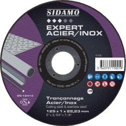 Disque à tronçonner pour machines électro-portatives EXPERT ACIER INOX 125X1MM